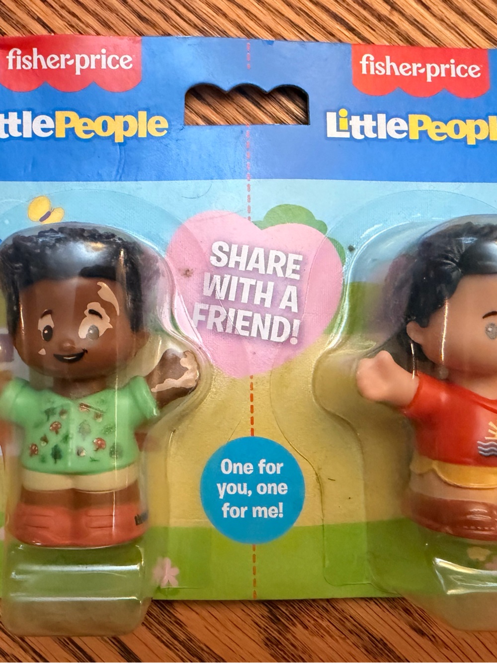 Fisher-Price Little People Set with Green, Red, Brown & Blue Figures